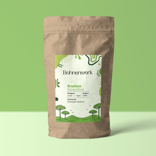 Bohnenwerk Brasilien Sul de Minas - milde Kaffeebohnen 250g