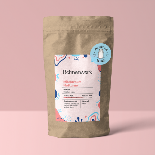 Bohnenwerk Milchtraum Notturno - Kaffeebohnen für Milchkaffee 250g