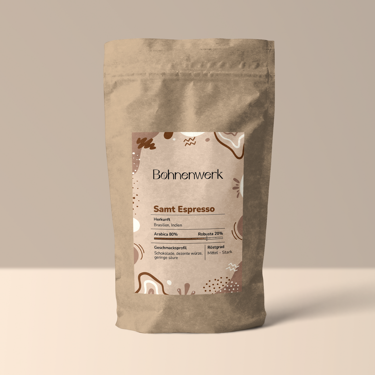 Bohnenwerk Samt Espresso - milde Espressobohnen 250g Kaffeebohnen